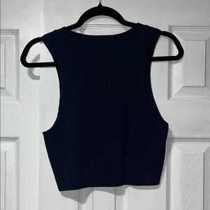 Aerie Navy Ribbed Crop Top